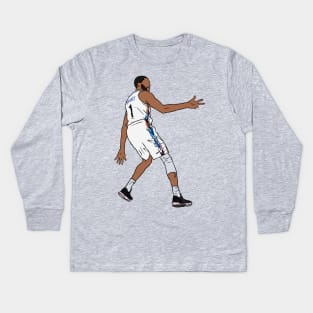 Mikal Bridges 3 Point Celebration (Brooklyn) Kids Long Sleeve T-Shirt